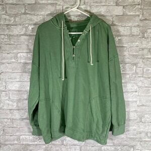 Aerie beach weekend oversized Green cotton hoodie size medium